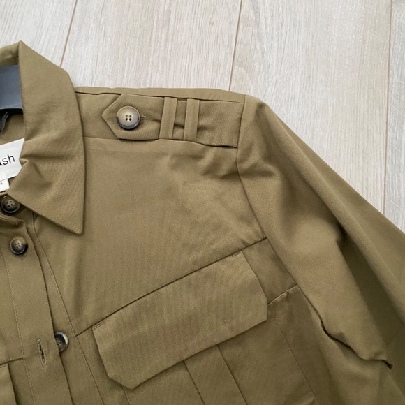 Olive Green Utility Double Pocket Button Down Shirt / Jacket - Picture 7 of 11